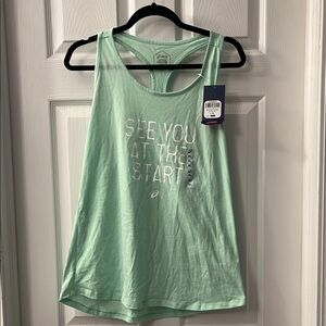 ASICS Green Sleeveless Relaxed Tank Top